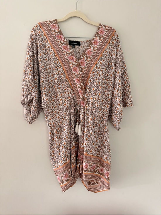 Aakaa Pants - Women’s Romper Boho Floral Cottagecore Mauve Size S